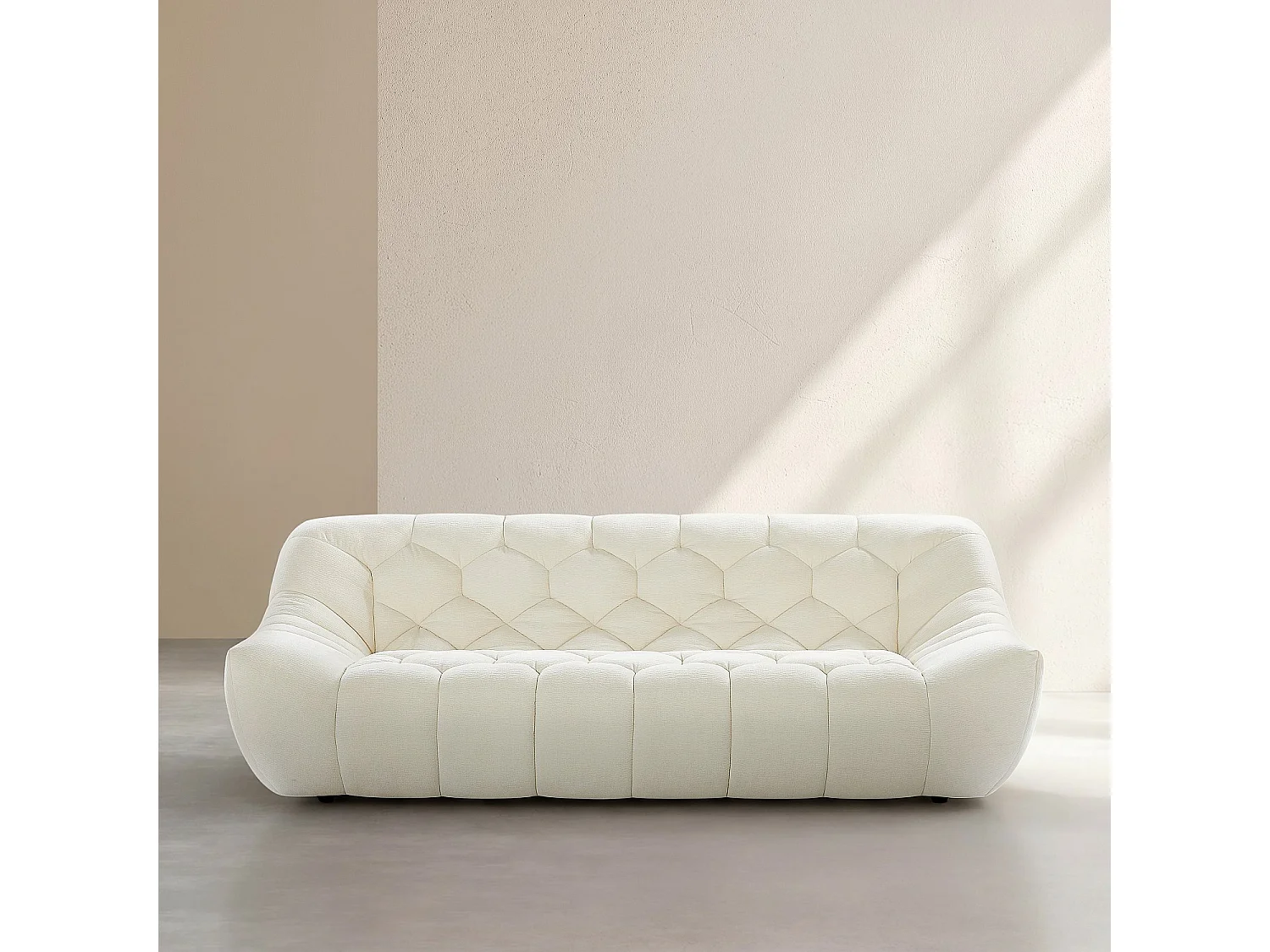 Habitat - Canapé 3 places en tissu - Écru - Melfi