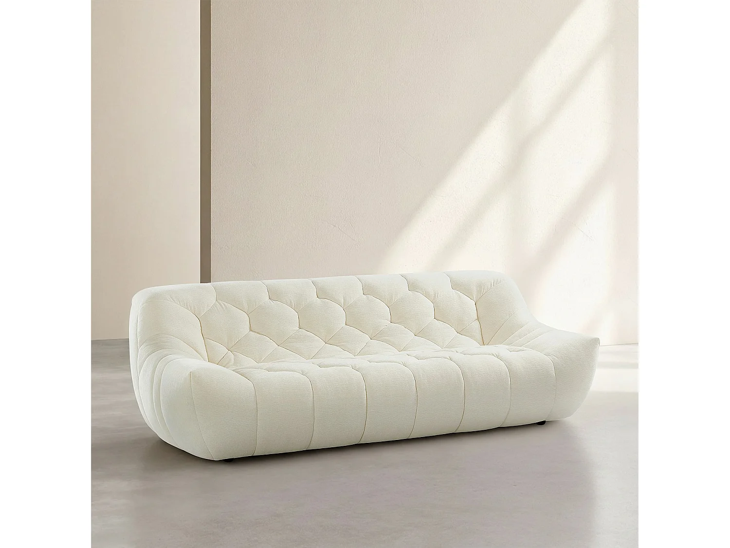 Habitat - Canapé 3 places en tissu - Écru - Melfi