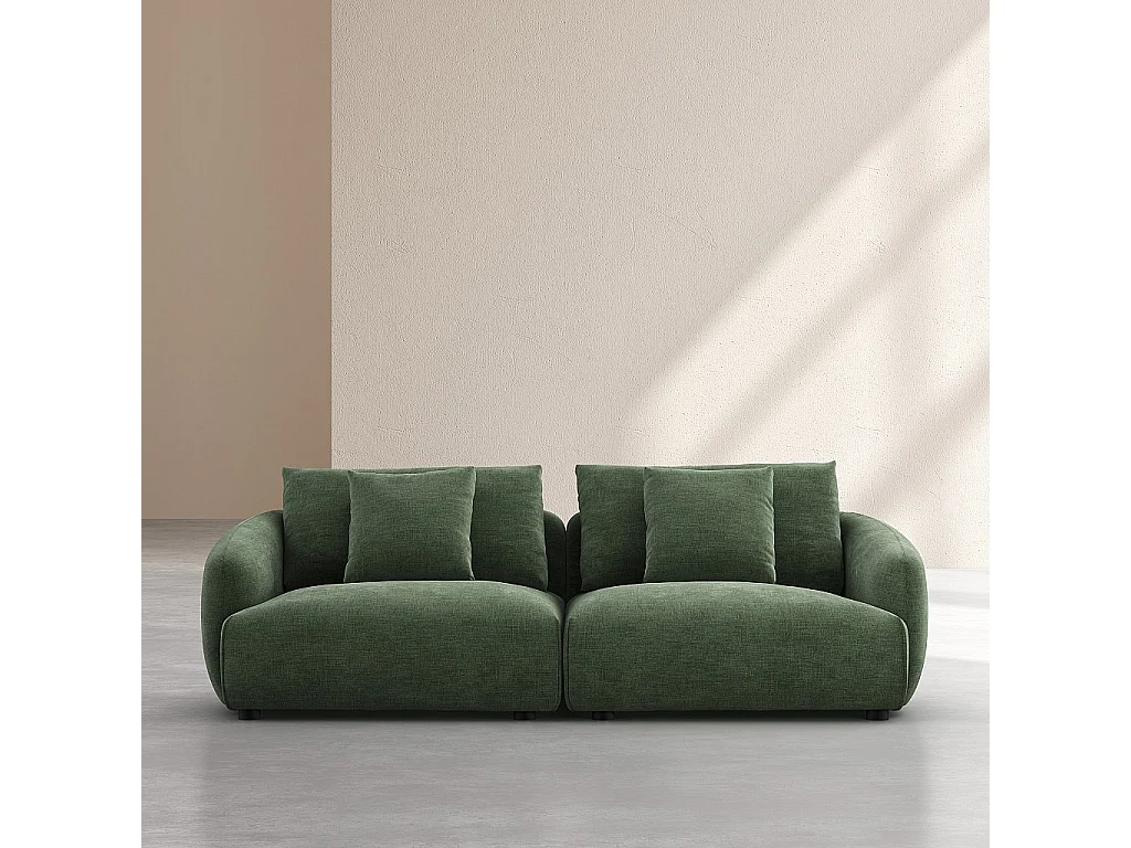 Habitat - Canapé 3 places en tissu garni de plumes - Vert kaki - Nizida