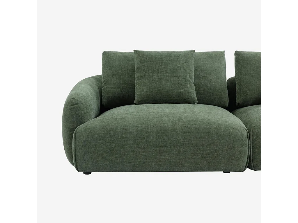 Habitat - Canapé 3 places en tissu garni de plumes - Vert kaki - Nizida