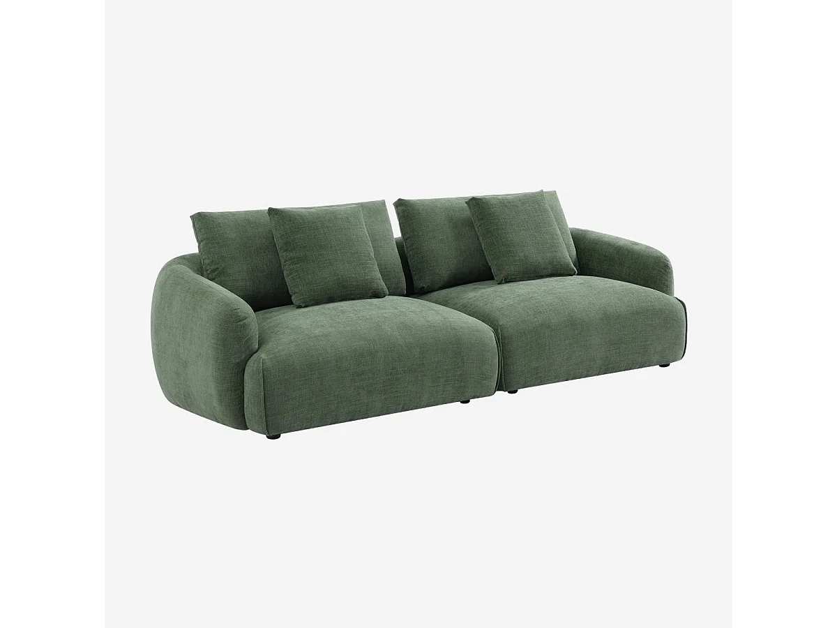 Habitat - Canapé 3 places en tissu garni de plumes - Vert kaki - Nizida