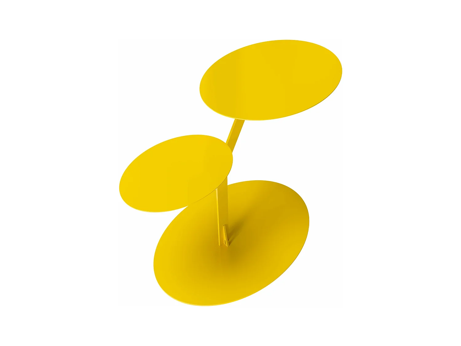 Stolik metalowy Kayani Iroko dwa blaty, kolor żółty