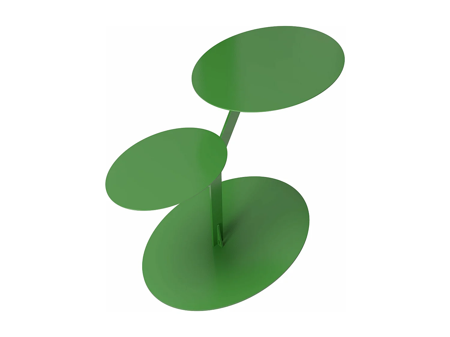 Beistelltisch Iroko mit 2 ablagen, metall, grün