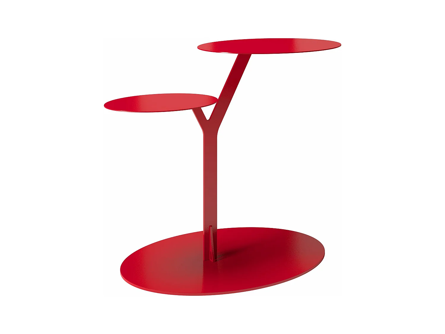 Table d’appoint en métal pour salon Kayani IROKO / bordeaux