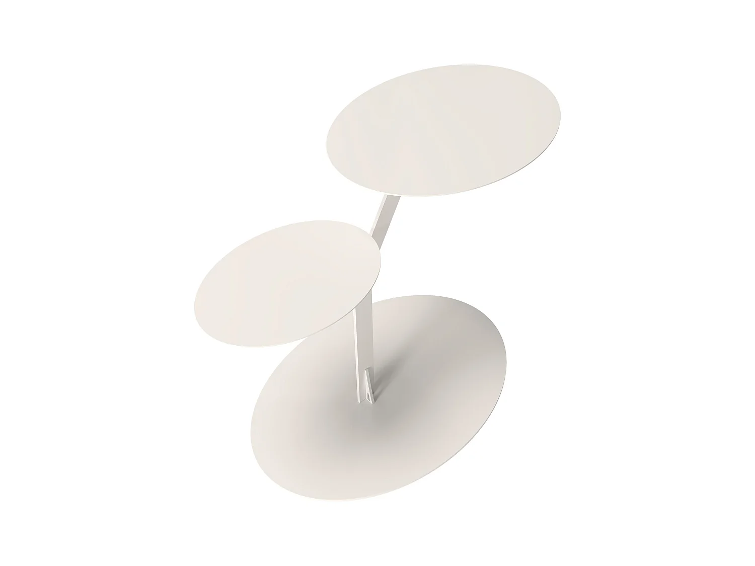 Stolik metalowy Kayani Iroko dwa blaty, kolor biały