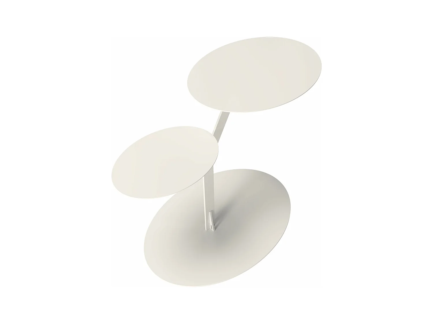 Stolik metalowy Kayani Iroko dwa blaty, kolor biały