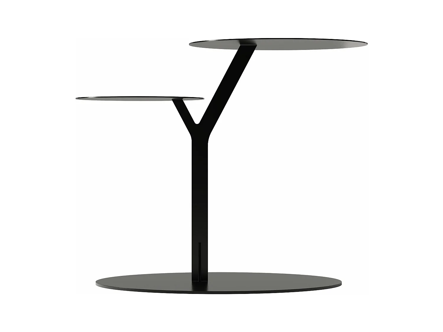 Stolik metalowy Kayani Iroko dwa blaty, kolor czarny