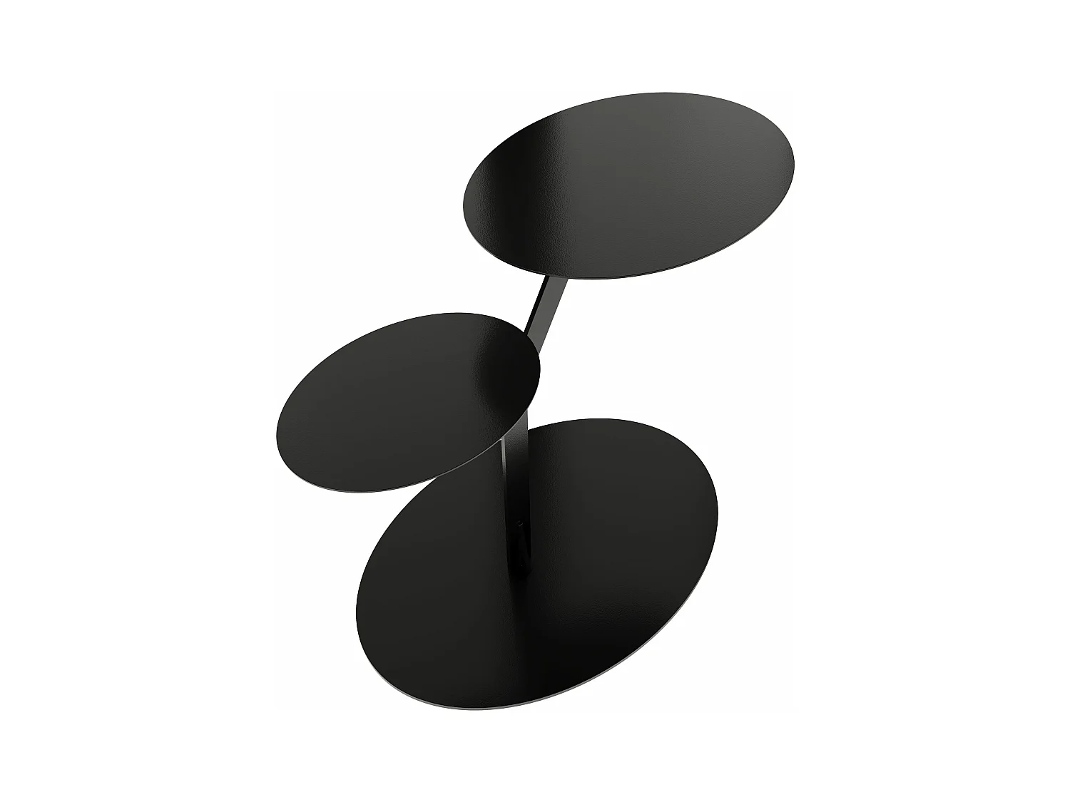 Stolik metalowy Kayani Iroko dwa blaty, kolor czarny