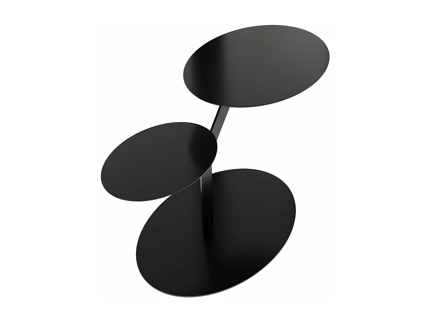 Beistelltisch Iroko mit 2 ablagen, metall, schwarz