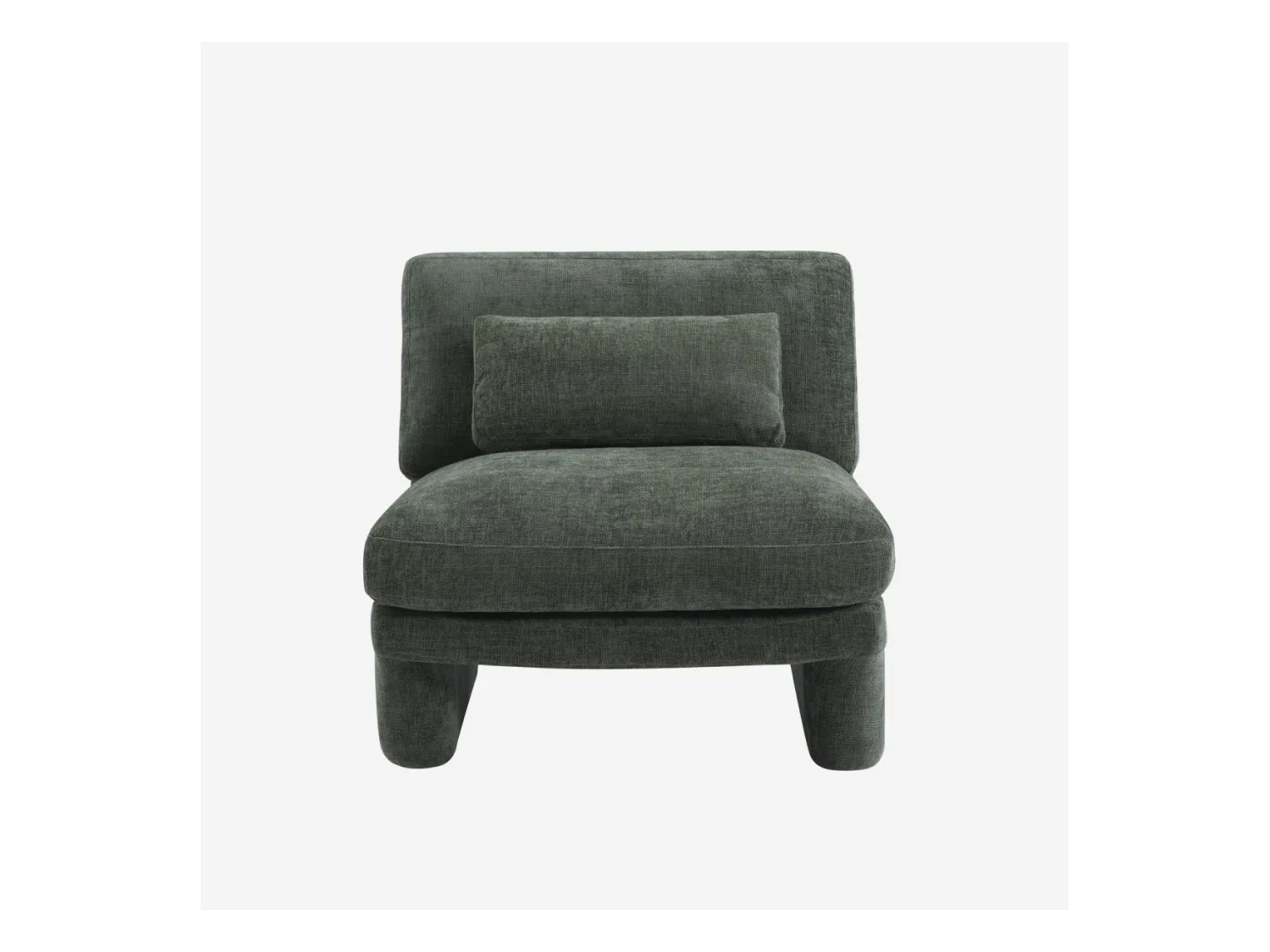 Habitat - Fauteuil en tissu garni de plumes - Vert olive - Gaeta