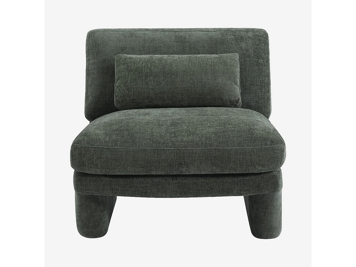 Fauteuil en tissu garni de plumes - Vert olive