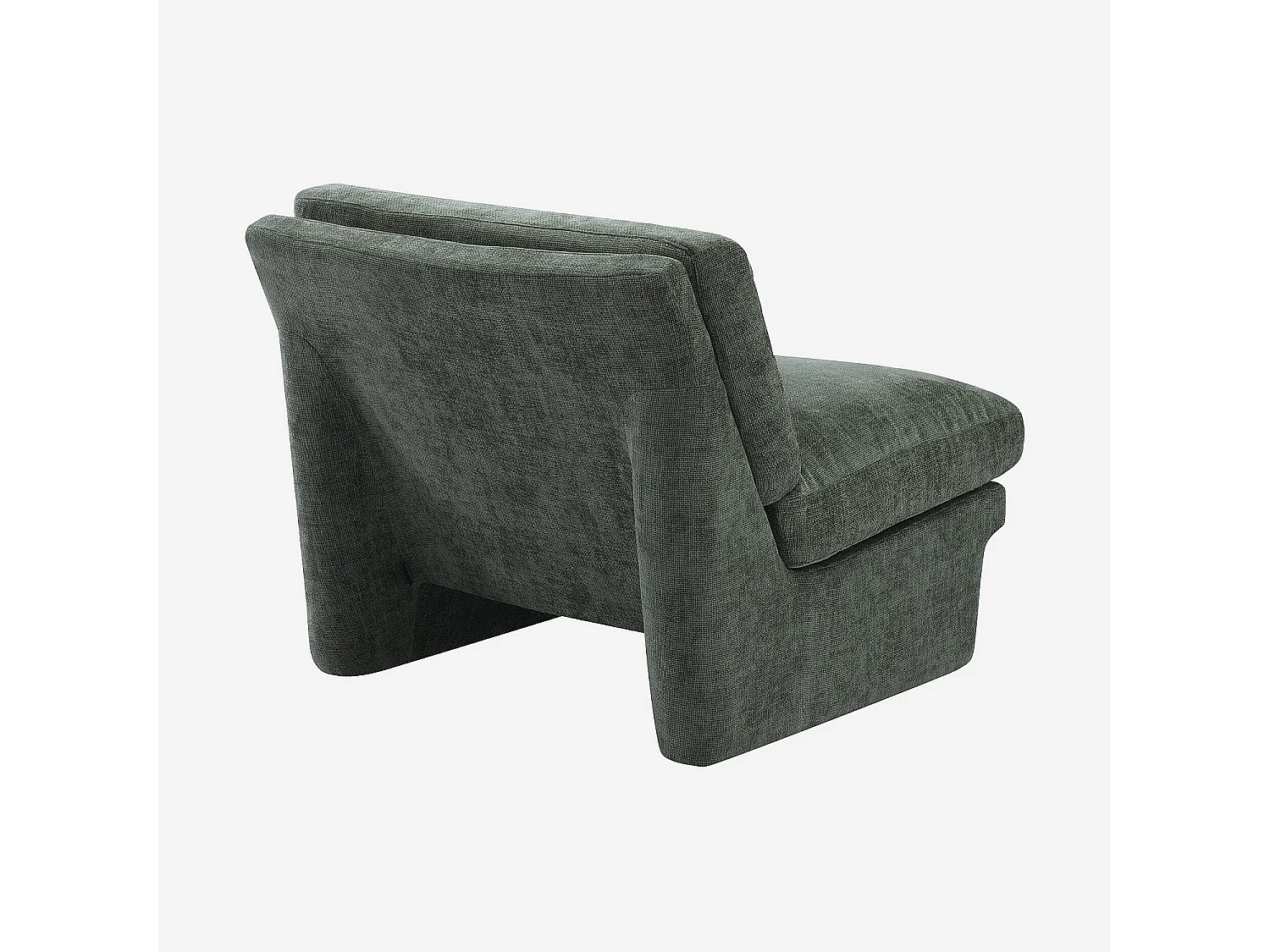 Fauteuil en tissu garni de plumes - Vert olive