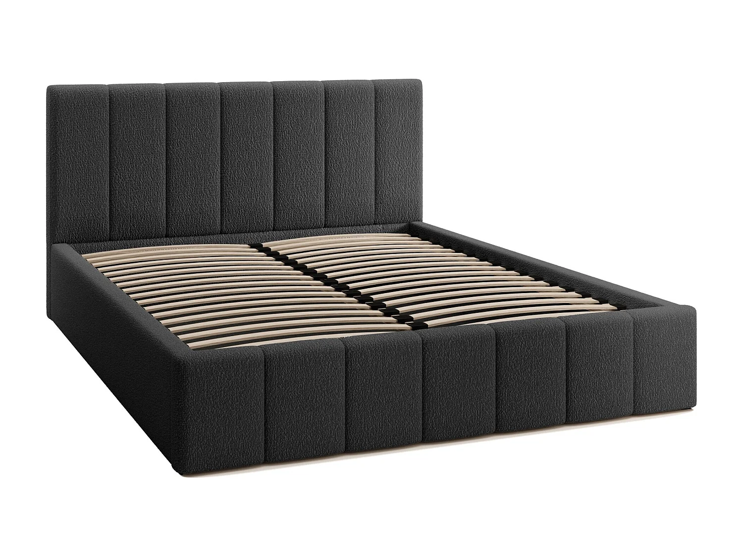 LIT TAPISSÉ avec coffre Slim Clennen 200x200 cm, noir (Anthology 19)