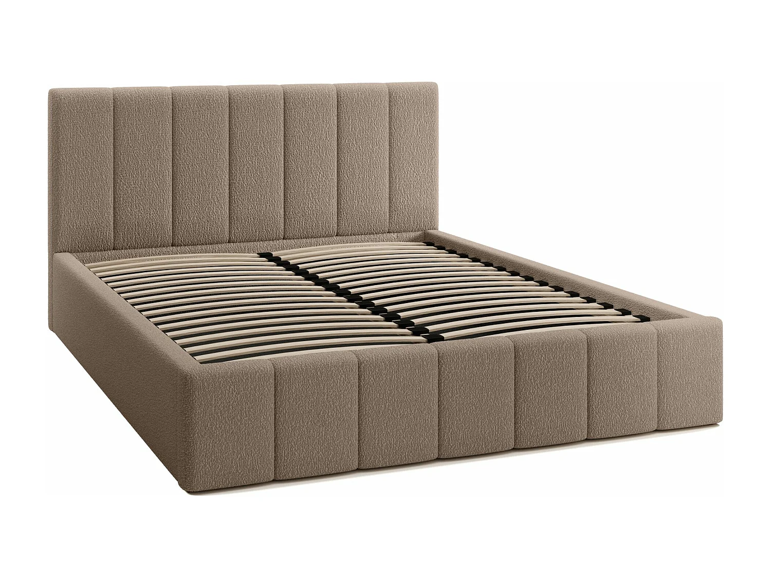 LIT TAPISSÉ avec coffre et matelas Slim Clennen 180x200 cm, brun (Anthology 04)