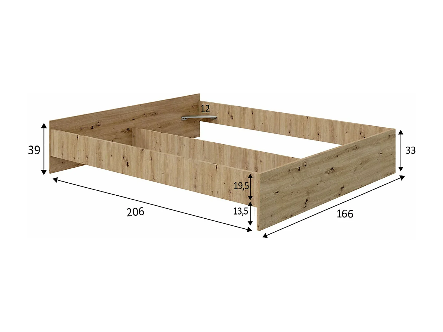 Lit enfant gigogne avec tiroirs en bois de pin massif coloris blanc - Hauteur 72 x largeur 195 x profondeur 96 cm