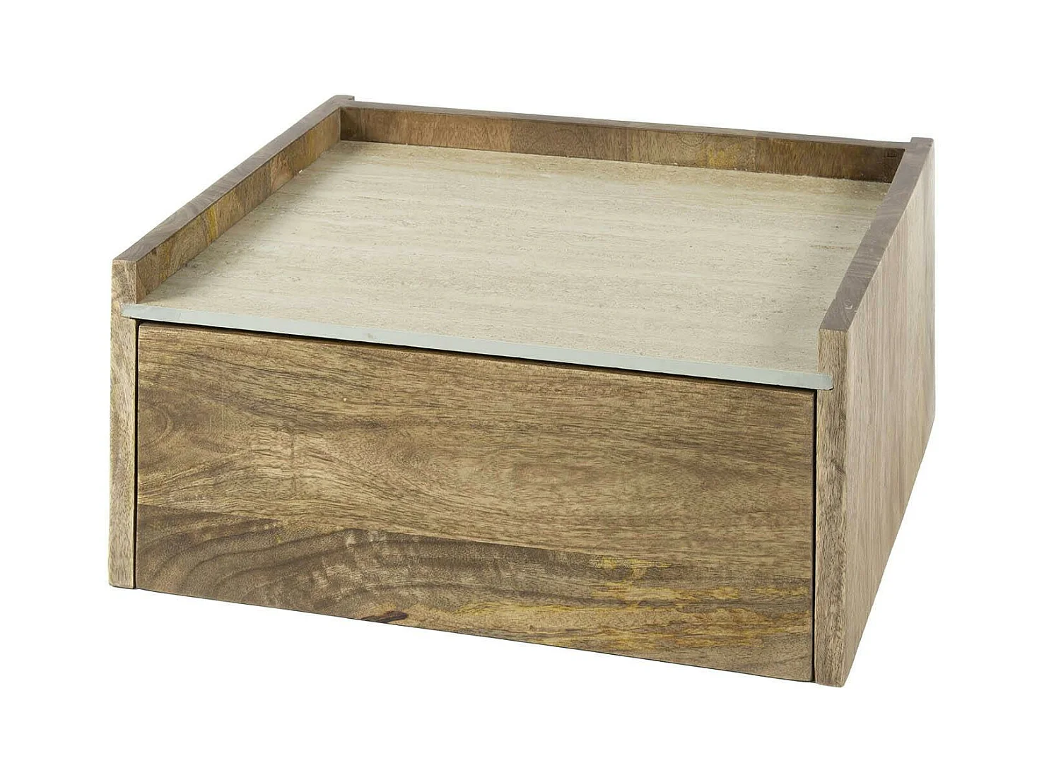 Table de nuit murale en bois et céramique, 1 tiroir ASCOLI