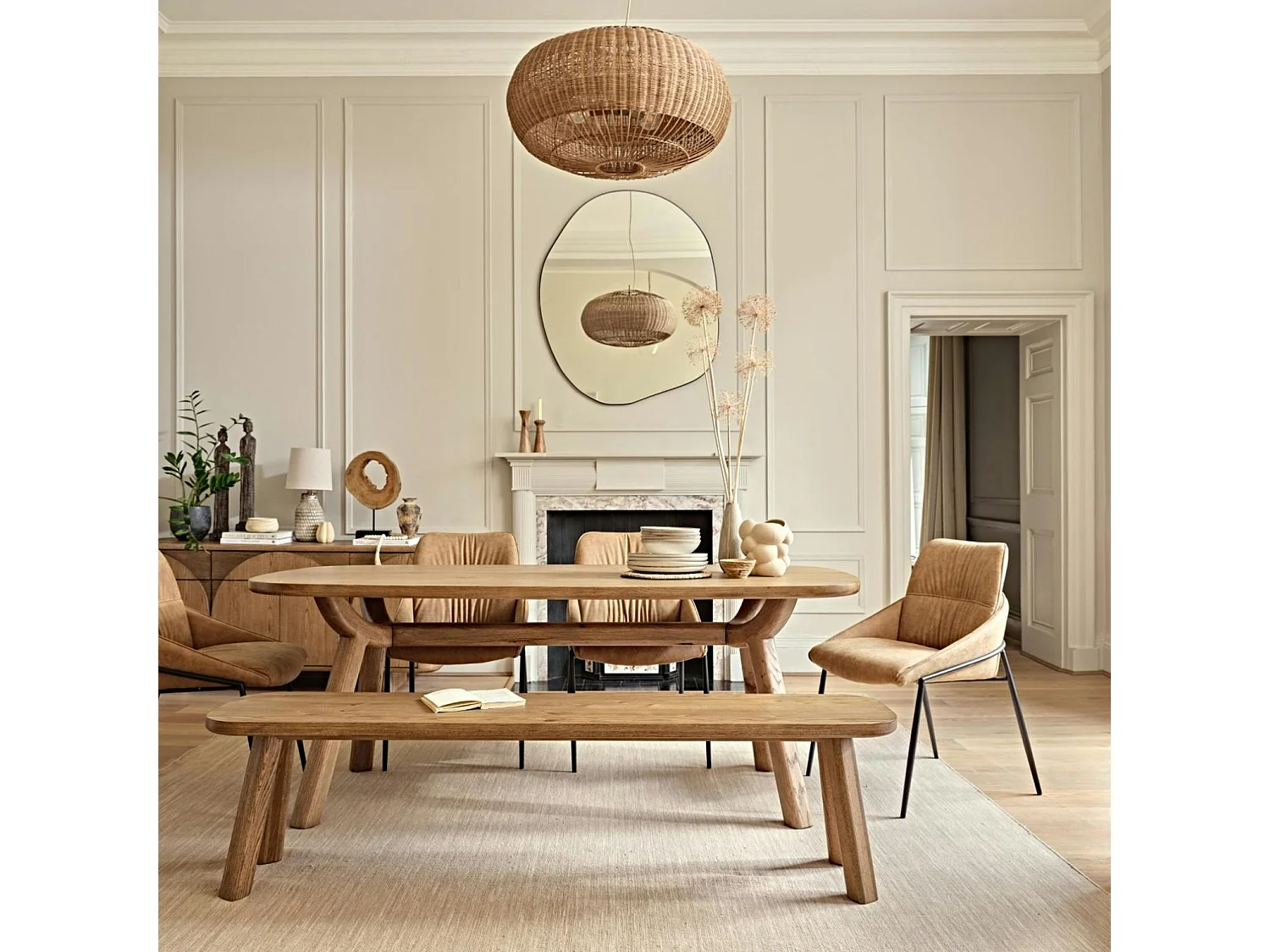 Table à manger moderne en chêne 240 cm KYOTO