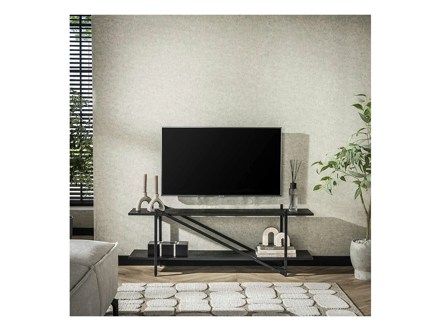 Banc tv moderne 2 niveaux 140 cm RALF