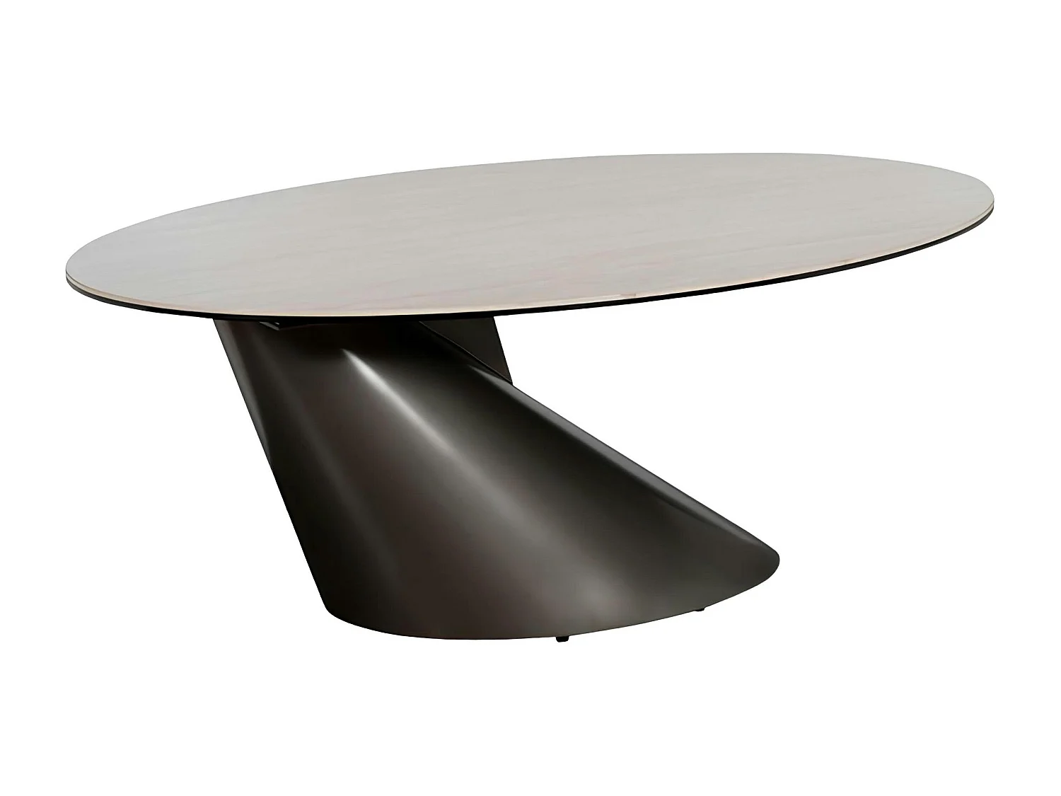 Table basse ovale design en céramique blanche GIULIA