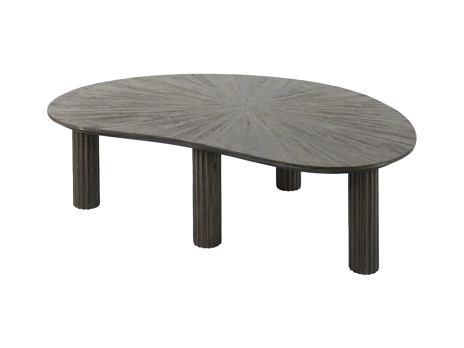 Table basse en bois de teck forme haricot YOGY