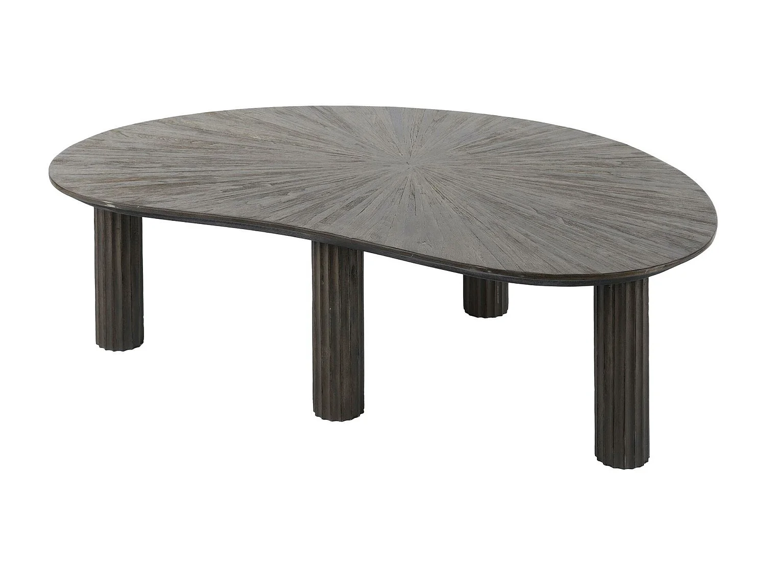 Table basse en bois de teck forme haricot YOGY