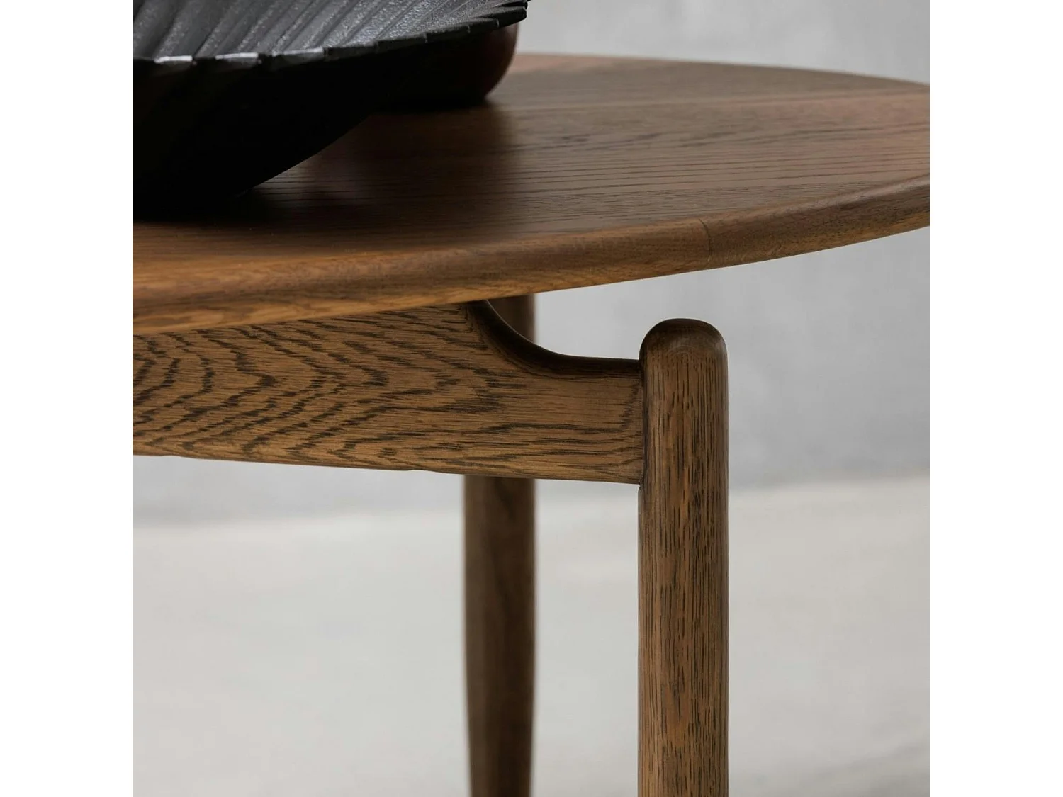 Table basse vintage en bois de chêne, forme ovale BRADFORD
