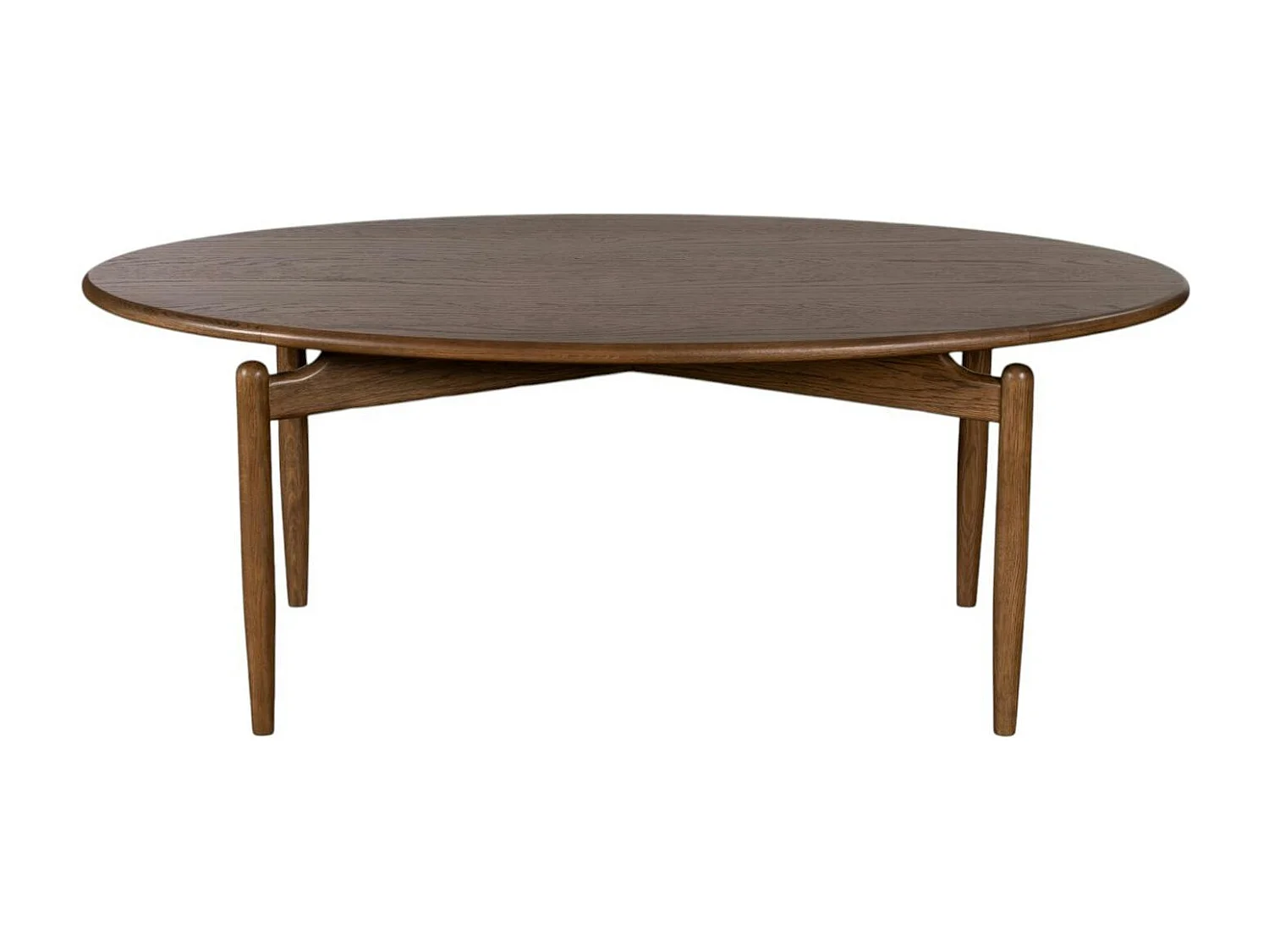 Table basse vintage en bois de chêne, forme ovale BRADFORD