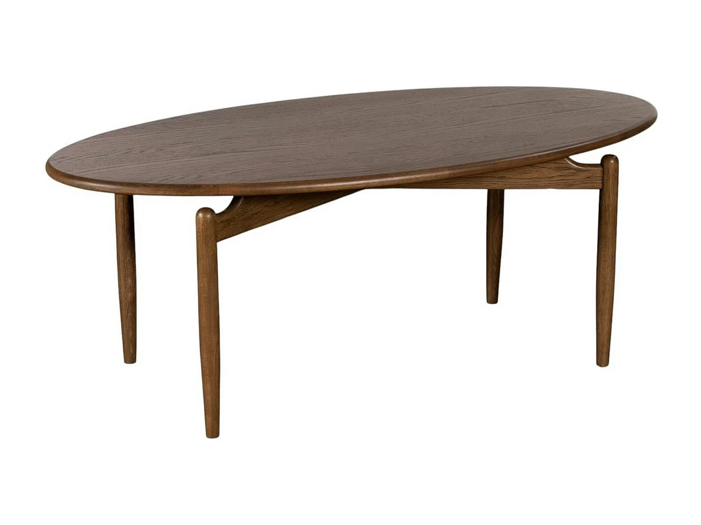 Table basse vintage en bois de chêne, forme ovale BRADFORD