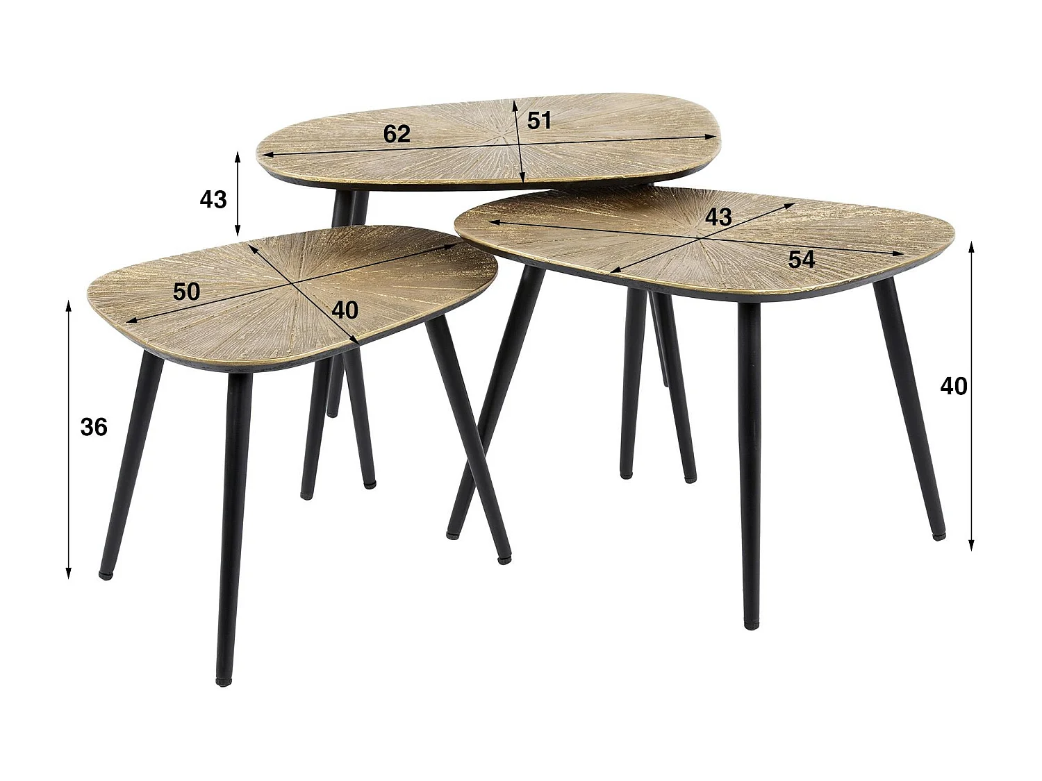 Table basse organique, forme carrée RALF