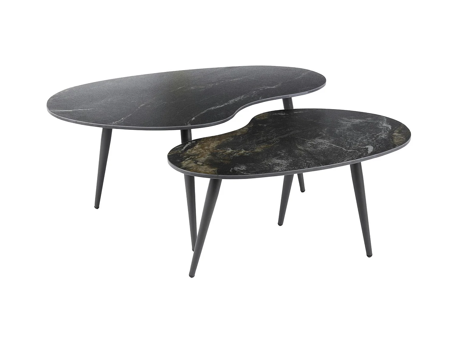 Table basse en céramique forme haricot (lot de 2) GALWAY
