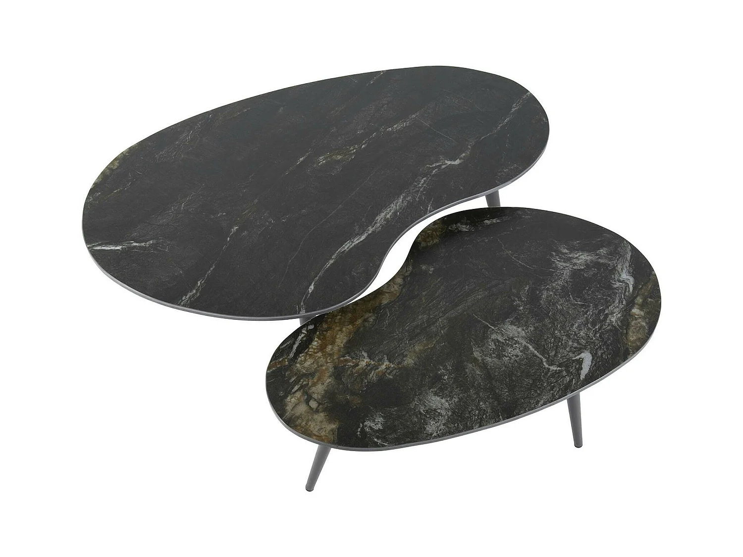 Table basse en céramique forme haricot (lot de 2) GALWAY