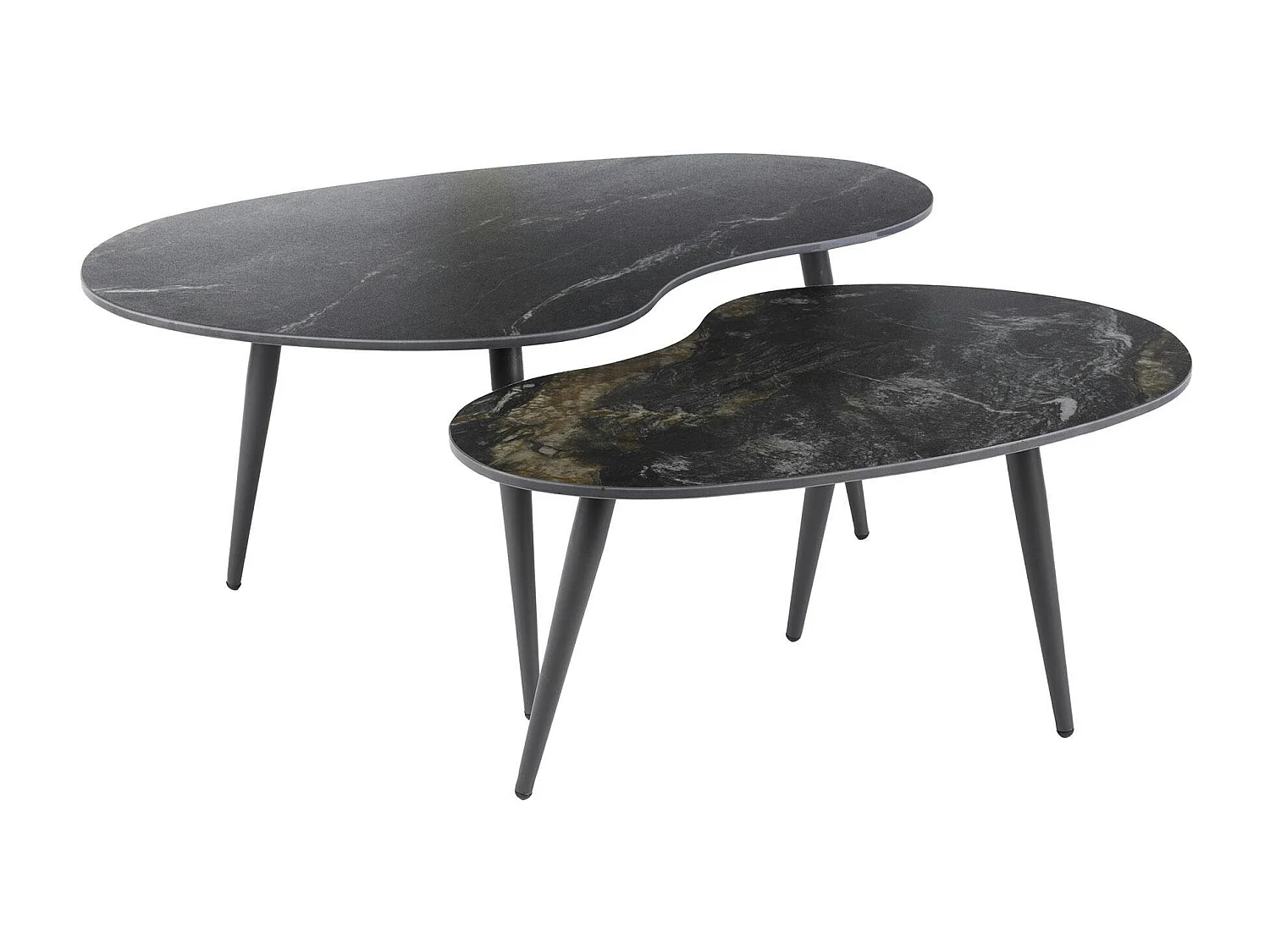 Table basse en céramique forme haricot (lot de 2) GALWAY
