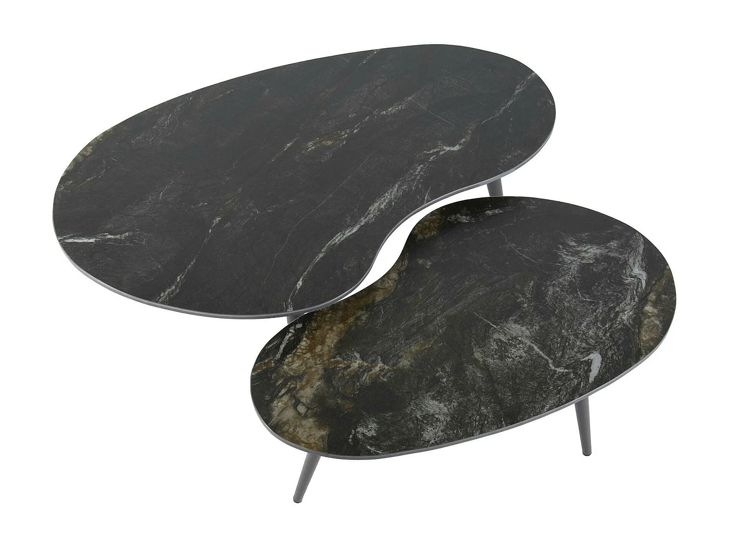 Table basse en céramique forme haricot (lot de 2) GALWAY