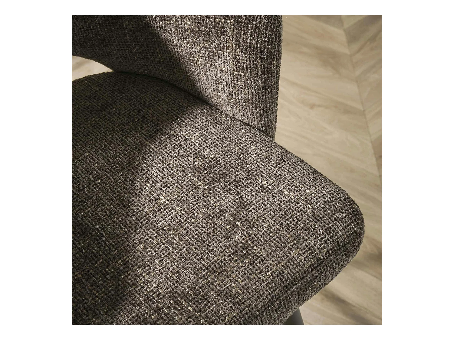 Tabouret de bar marron en velours tissé avec dossier ouvert (lot de 2) GALWAY