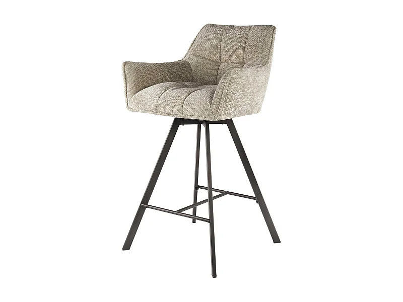 Chaise de bar pivotante en velours texturé sable (lot de 2) MELBOURNE