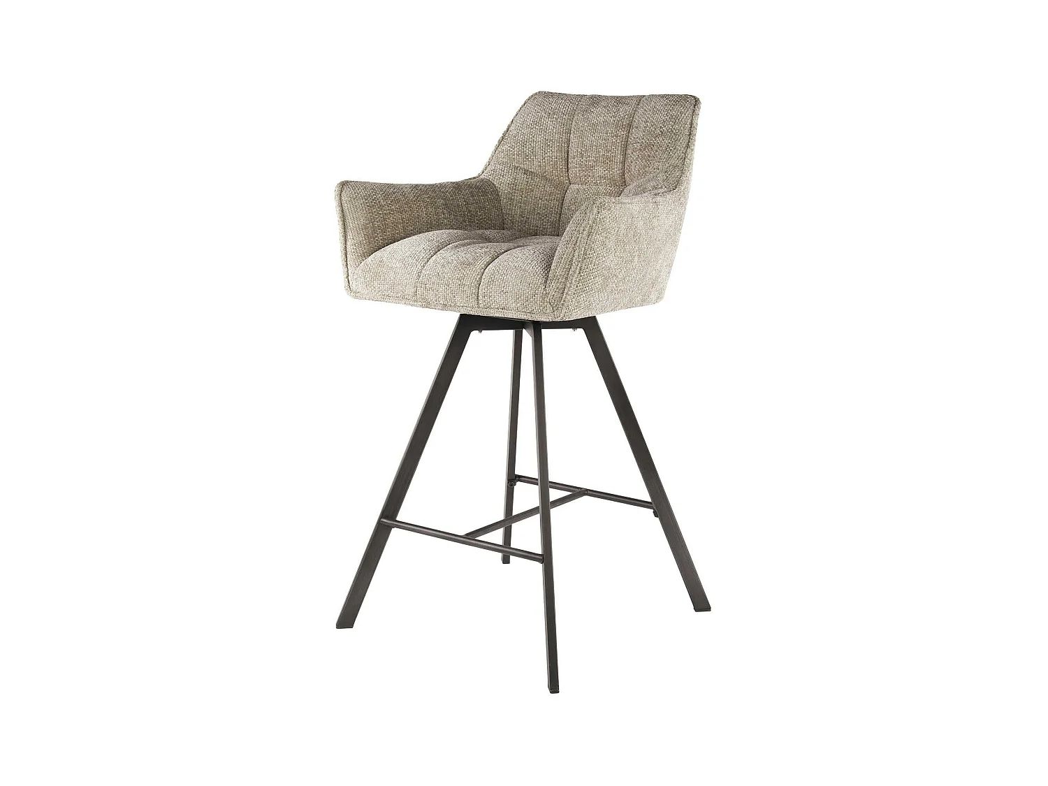 Chaise de bar pivotante en velours texturé sable (lot de 2) MELBOURNE