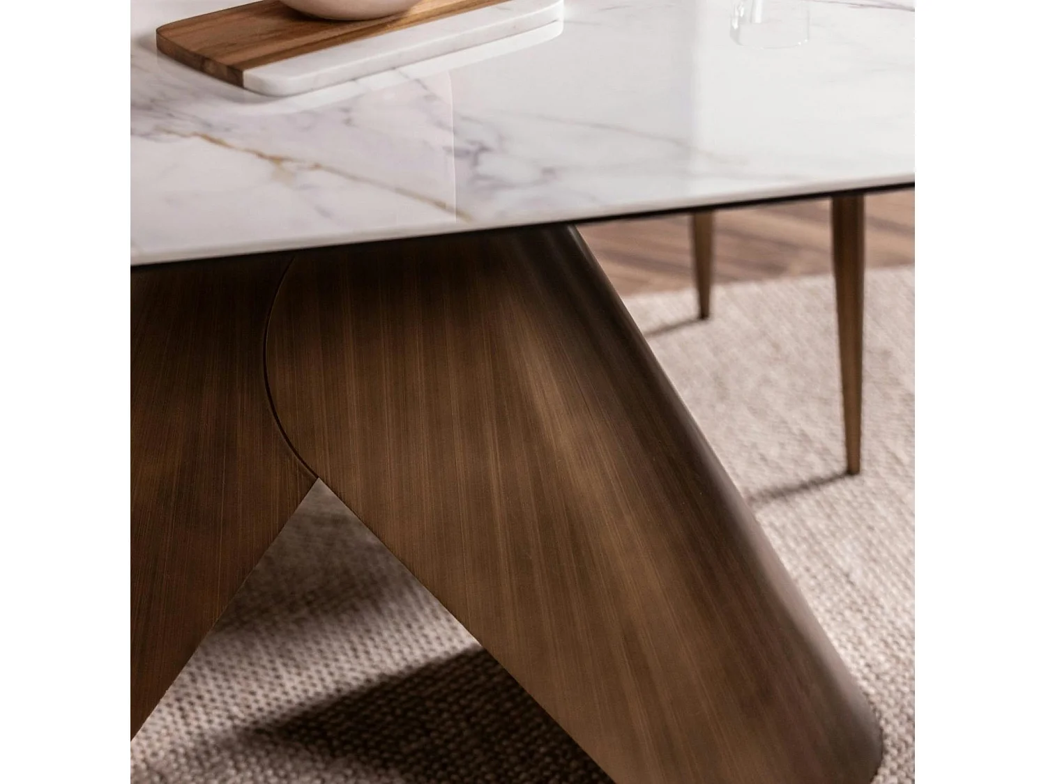 Table en céramique blanche 180-240 cm SEMPIONE