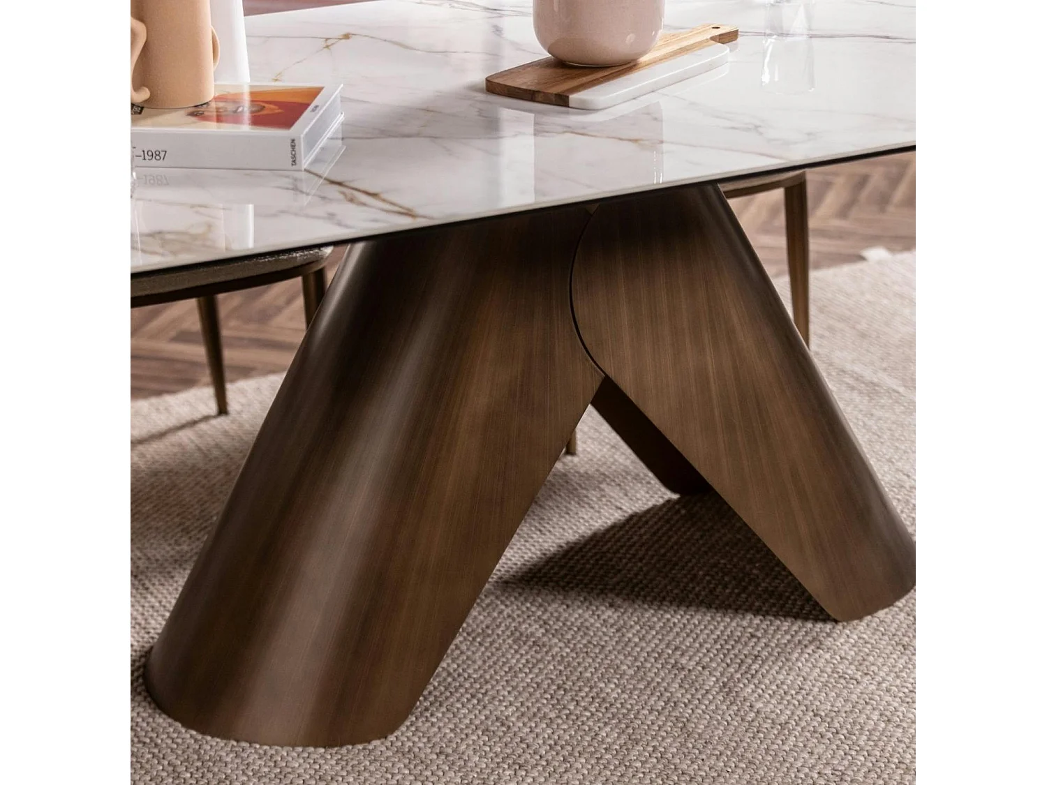 Table en céramique blanche 180-240 cm SEMPIONE