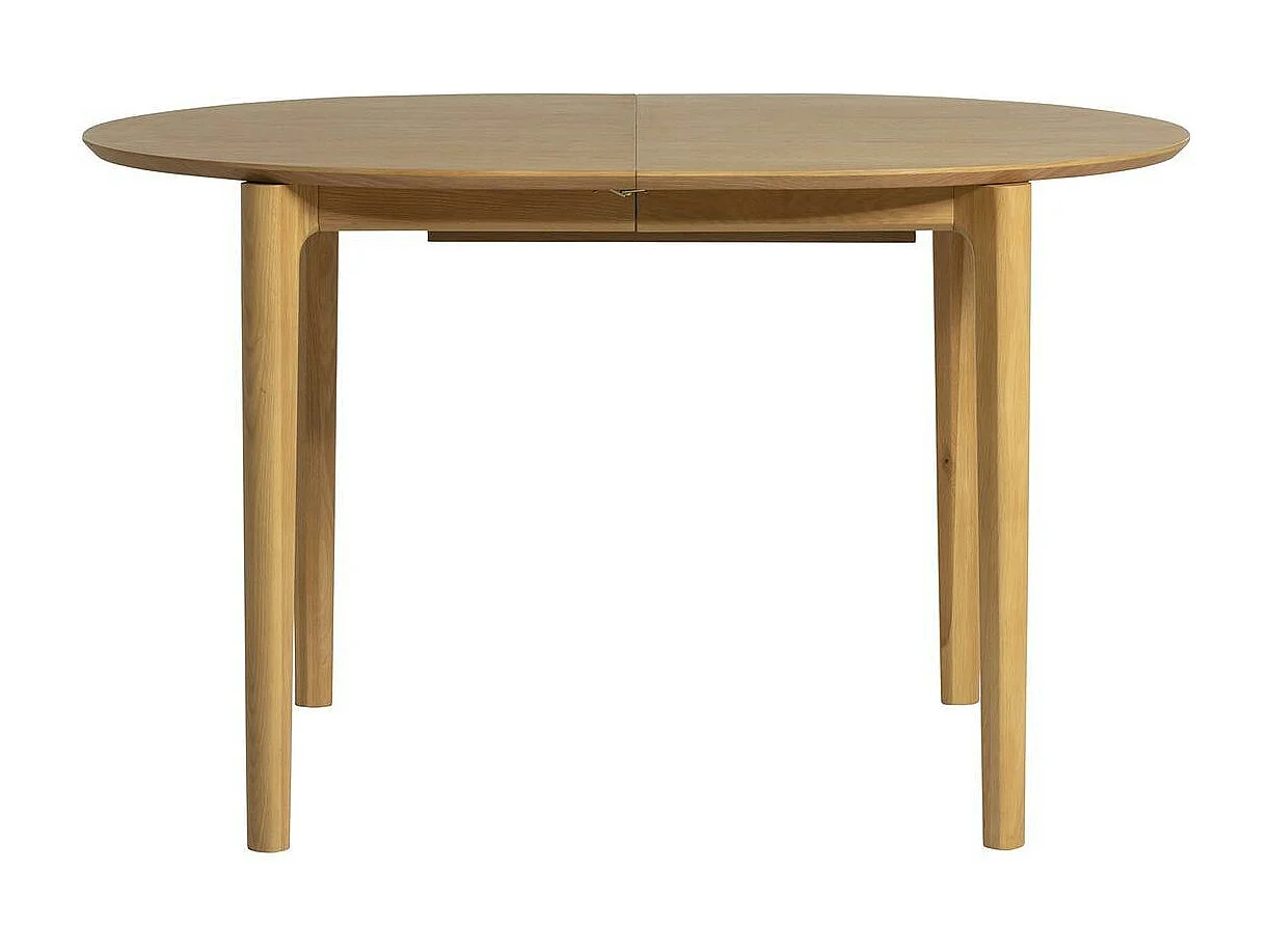 Table à manger ronde en chêne clair avec rallonge intégrée 130-170 cm DERBY