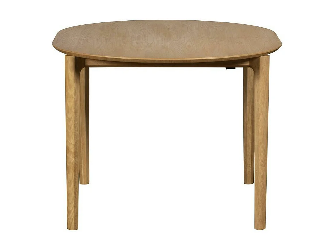 Table à manger ronde en chêne clair avec rallonge intégrée 130-170 cm DERBY