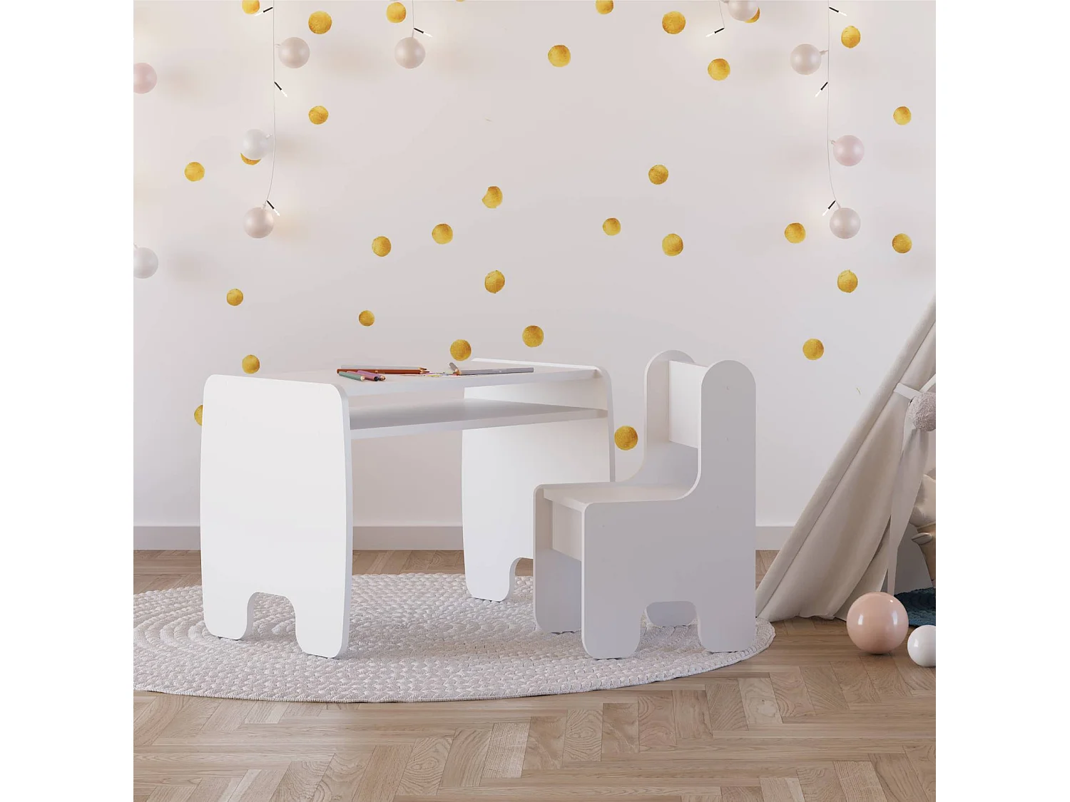 Kindermöbel-Set: Stabiler Tisch & Stühle - Perfekt zum Spielen & Lernen