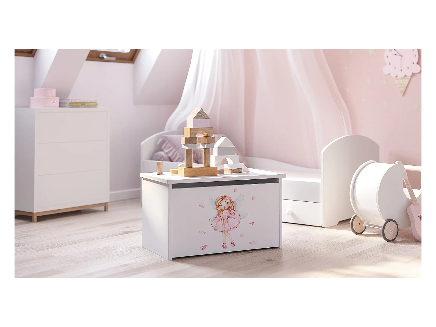 Spielzeugtruhe Daria - Sicherer und stilvoller Stauraum für Kinderzimmer