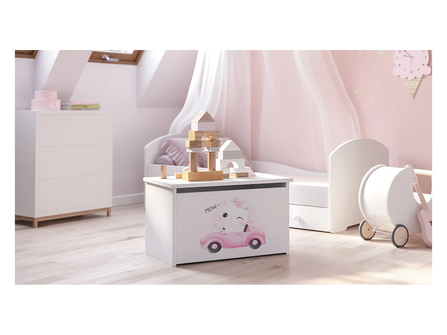 Spielzeugtruhe Daria - Sicherer und stilvoller Stauraum für Kinderzimmer