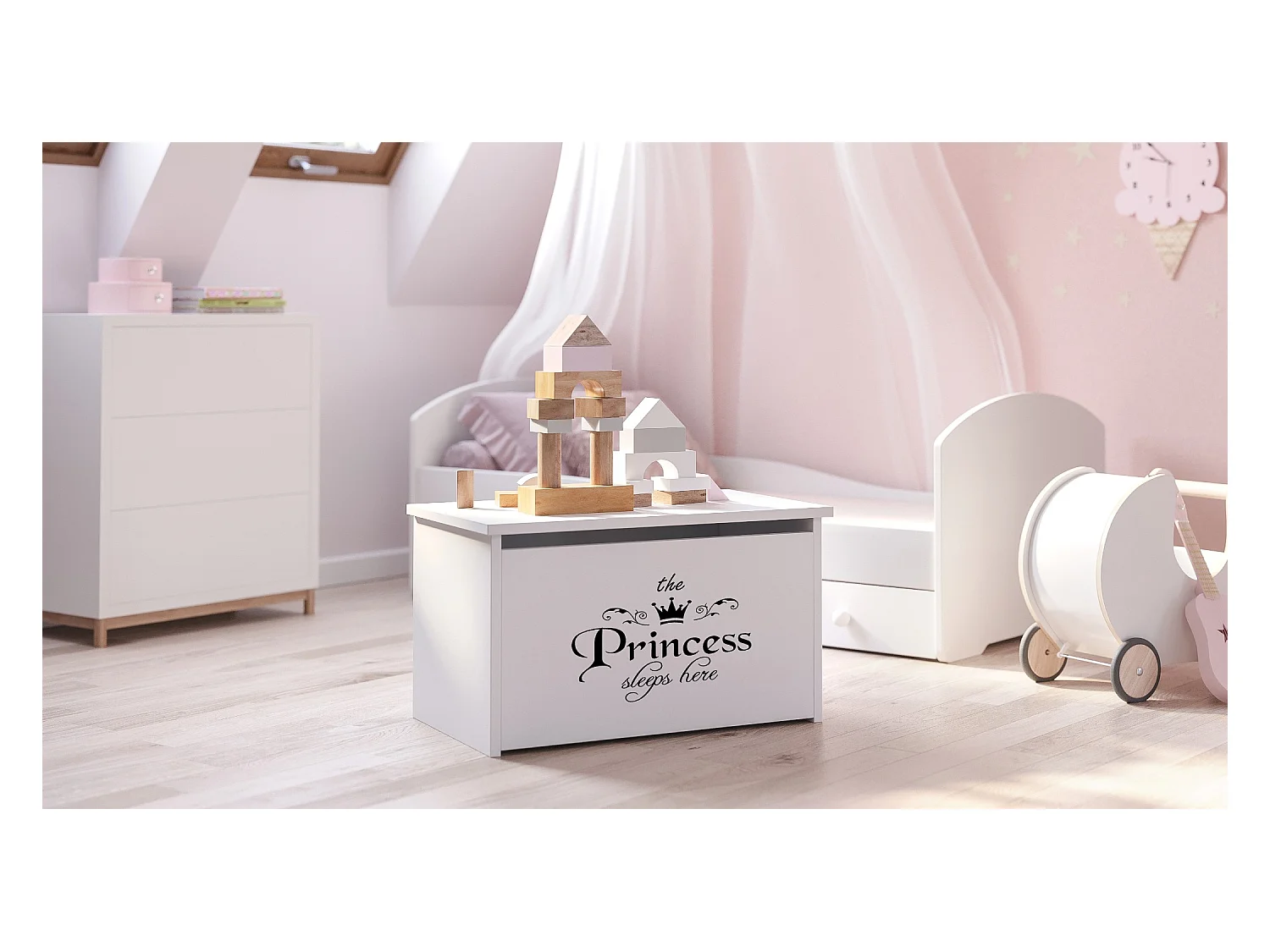 Spielzeugtruhe Daria - Sicherer und stilvoller Stauraum für Kinderzimmer