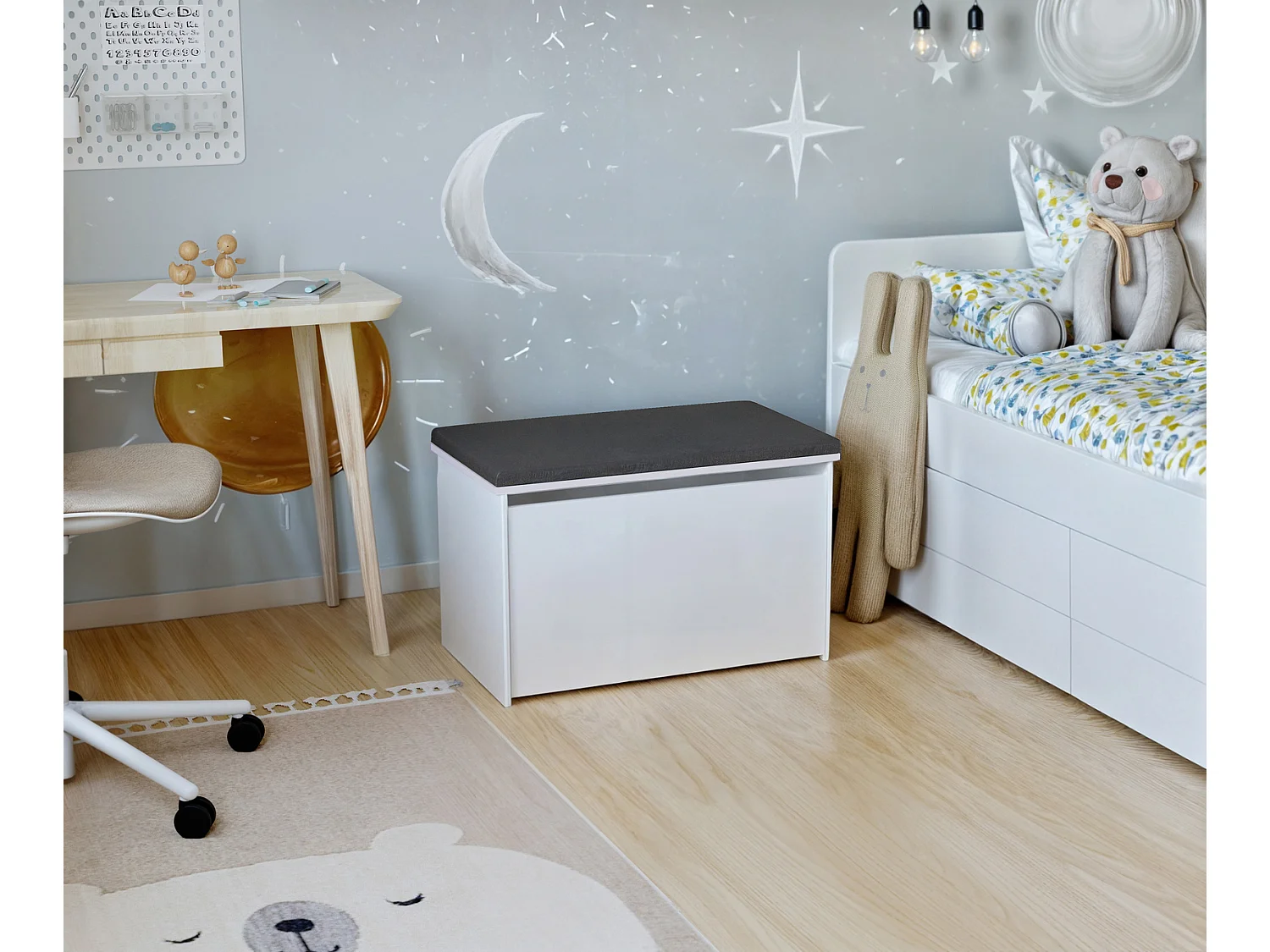 Spielzeugtruhe Daria - Sicherer und stilvoller Stauraum für Kinderzimmer