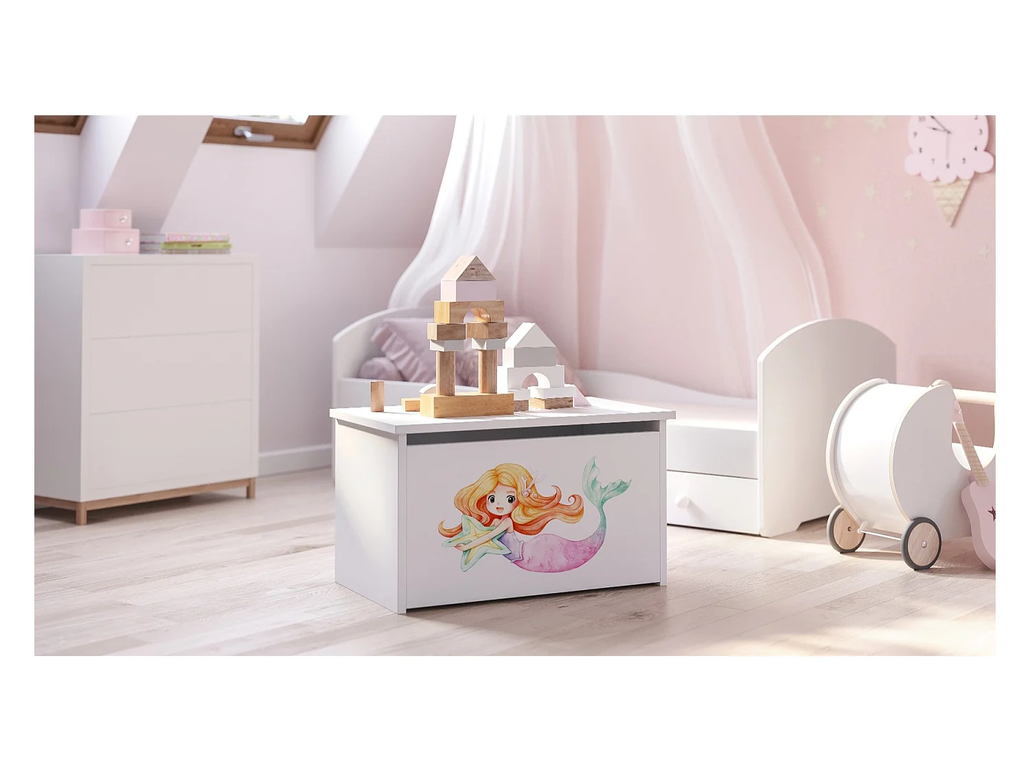 Spielzeugtruhe Daria - Sicherer und stilvoller Stauraum für Kinderzimmer