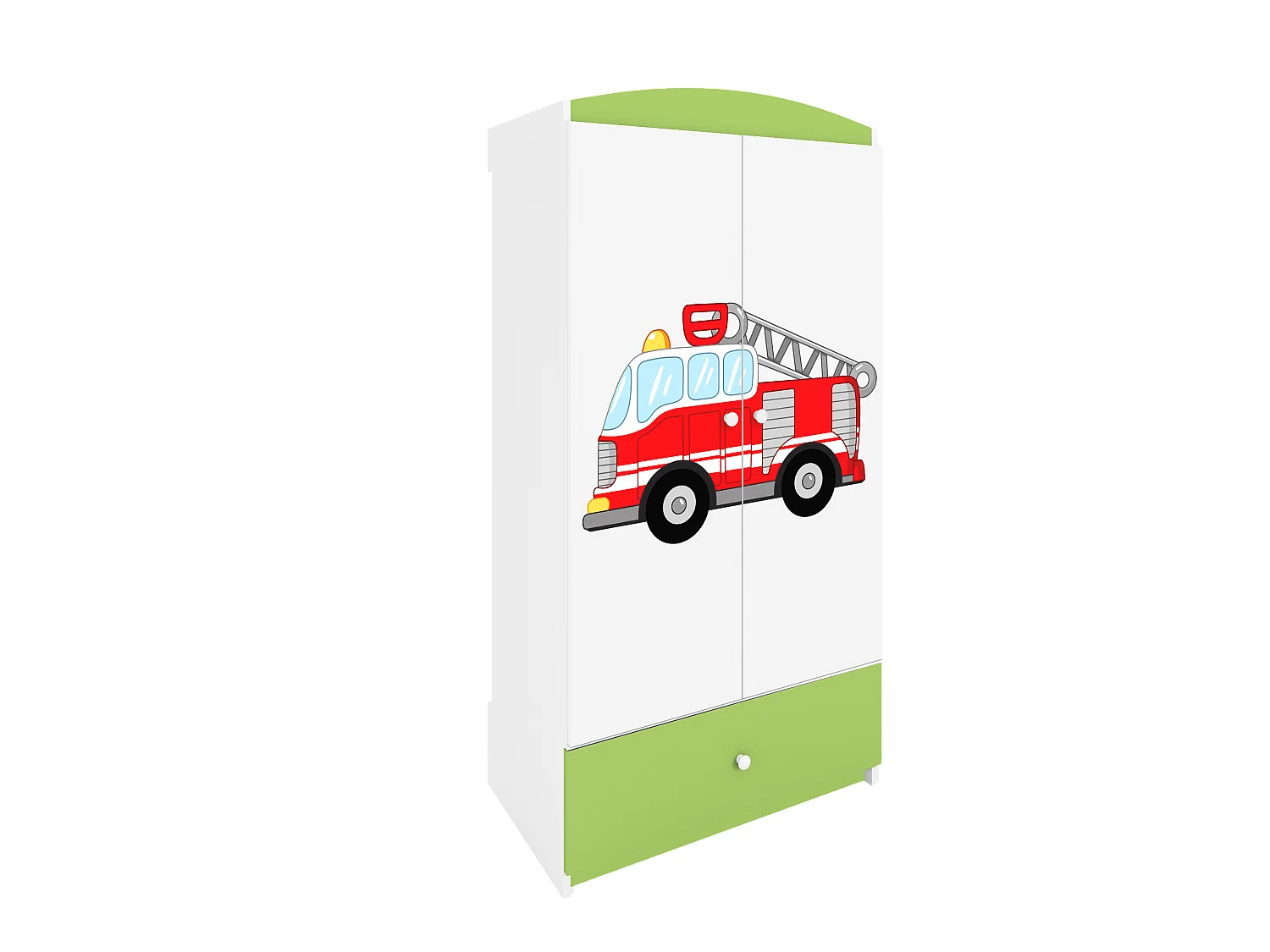 Kinderkleiderschrank Babydreams Drehtürenschrank Kleiderschrank Löschzug Grün