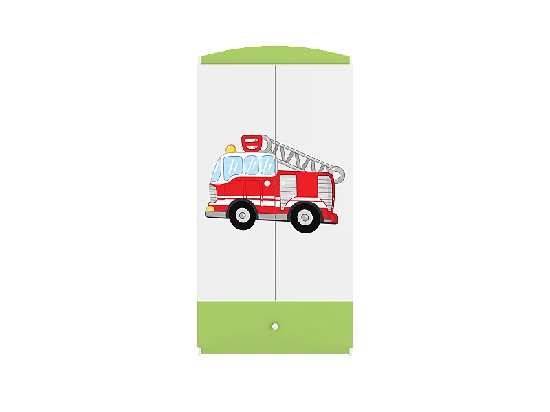 Kinderkleiderschrank Babydreams Drehtürenschrank Kleiderschrank Löschzug Grün