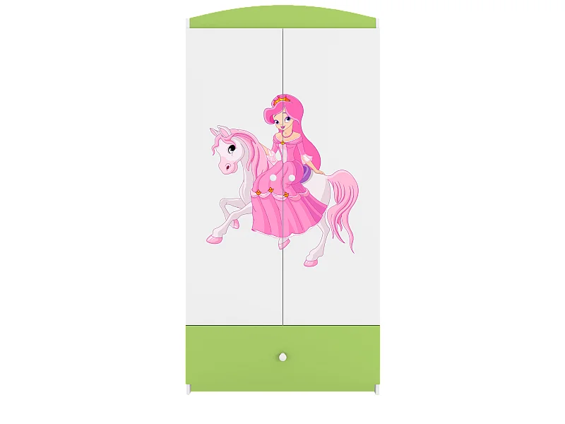 Kinderkleiderschrank Babydreams Drehtürenschrank Kleiderschrank Prinzessin II Grün