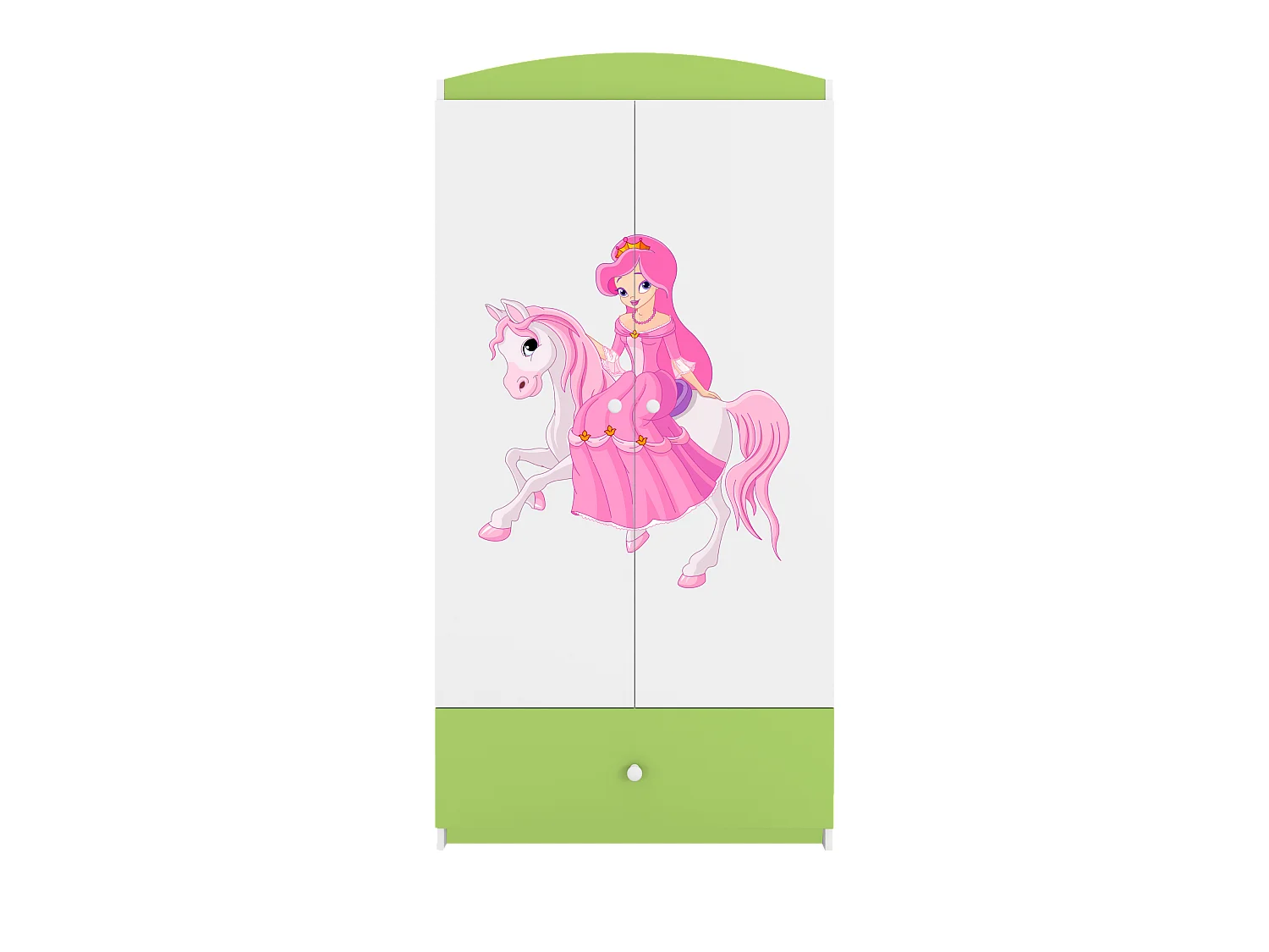 Kinderkleiderschrank Babydreams Drehtürenschrank Kleiderschrank Prinzessin II Grün